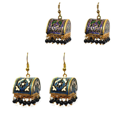 Combo Pack Of 2 Pairs Of Earrings, Gold, Silver Hot and Bold TrendsTops Earring for Girls & Women