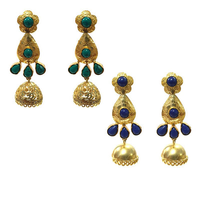 Combo Pack Of 2 Pairs Of Earrings, Gold, Silver Hot and Bold TrendsTops Earring for Girls & Women
