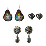 Combo Pack Of 3 Pairs Of Earrings, Gold, Silver Hot and Bold TrendsTops Earring for Girls & Women