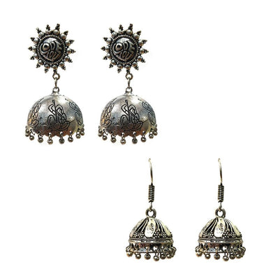 Combo Pack Of 2 Pairs Of Earrings, Gold, Silver Hot and Bold TrendsTops Earring for Girls & Women