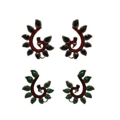 Combo Pack Of 2 Pairs Of Earrings, Gold, Silver Hot and Bold TrendsTops Earring for Girls & Women