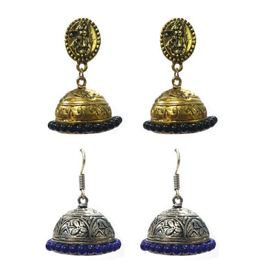 Combo Pack Of 2 Pairs Of Earrings, Gold, Silver Hot and Bold TrendsTops Earring for Girls & Women