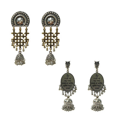 Combo Pack Of 2 Pairs Of Earrings, Gold, Silver Hot and Bold TrendsTops Earring for Girls & Women