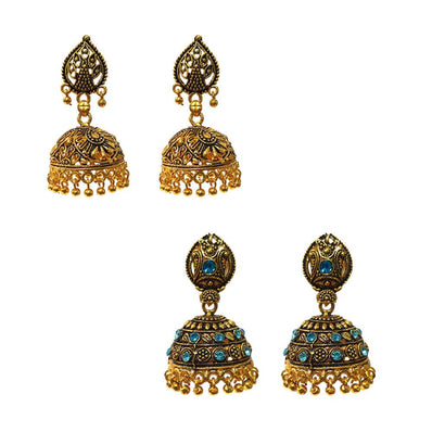 Combo Pack Of 2 Pairs Of Earrings, Gold, Silver Hot and Bold TrendsTops Earring for Girls & Women