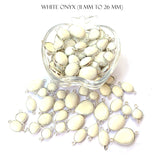 REAL WHITE ONYX STONE JEWELLERY CONNECTOR FINDINGS' 11 MM TO 26 MM SIZE SOLD BY 5 PIECES PACK