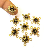 20 PIECES PACK' APPROX SIZE 19 MM GOLD POLISHED DAISY CONNECTOR FINDINGS USED IN DIY JEWELLERY MAKING