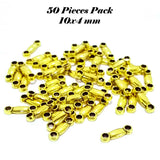 50 PCS PACK 10x4 MM LONG CONNECTORS AVAILABLE IN GOLD OXIDISED