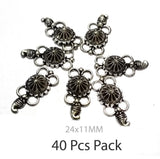 40 Pcs Pack 24x11mm Long Connectors Available in Gold and Silver Plated