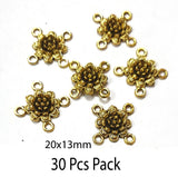 30 Pcs Pack 20x13mm Long Connectors Available in Gold and Silver Plated CONTR-A-132-N-3
