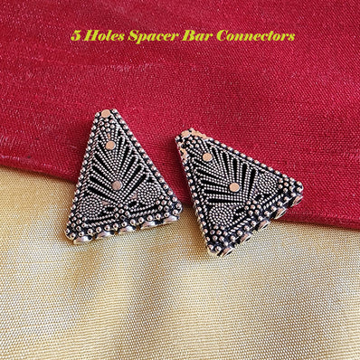 10 PCS PACK, 5 HOLE SPACER BAR, OXIDIZED SILVER PLATED, IN SIZE ABOUT 27x24 MM, BEST FOR MULTI ROW JEWELRY MAKING
