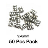 50 Pcs Pack in approx Size 13x6mm Oxidized silver Spacer Bar Beads for Jewelry making, Beautiful Brass Stamp Design (Handmade)