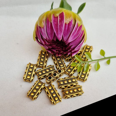 30 Pcs Pack, 8x15mm,3 Hole Spacer Bar Link connector Gold antique