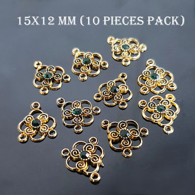 15x12 MM' 10 PIECES PACK' GOLD OXIDISED STONED CONNECTORS