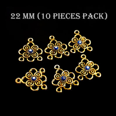 15X12 MM' 10 PIECES PACK' GOLD OXIDISED STONED CONNECTORS