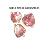2/Pcs Pkg Shell Pearl Connectors high quality Size uneven approx 16~22mm