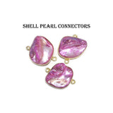2/Pcs Pkg Shell Pearl Connectors high quality Size uneven approx 16~22mm