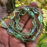 LIME GREEN ' SUPER FINE FINISH HIGH QUALITY CZECHOSLOVAKIAN (CZECH REP.) CRYSTAL GLASS BEADS SOLD BY PER LINE PACK