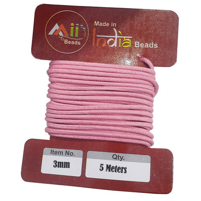 5 Meters Pack 3mm Round Cotton wax threads cords rope for jewellery making