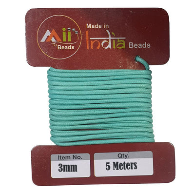 5 Meters Pack 3mm Round Cotton wax threads cords rope for jewellery making
