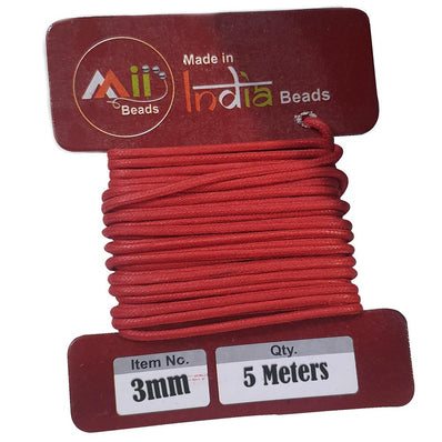 5 Meters Pack 3mm Round Cotton wax threads cords rope for jewellery making