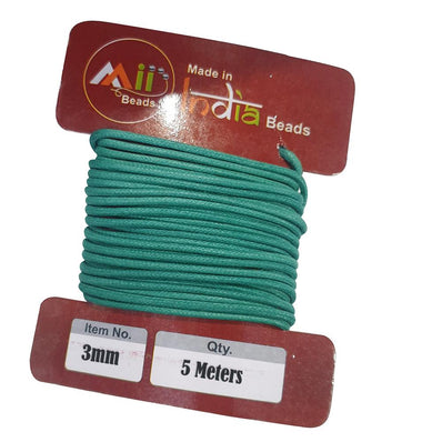 5 Meters Pack 3mm Round Cotton wax threads cords rope for jewellery making