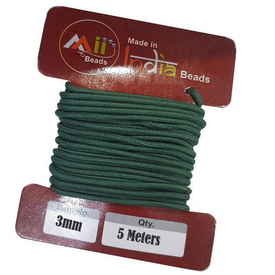5 Meters Pack 3mm Round Cotton wax threads cords rope for jewellery making
