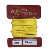 5 Meters Pack 3mm Round Cotton wax threads cords rope for jewellery making