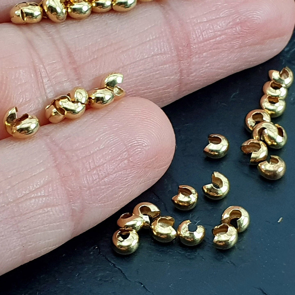 100 Pcs Gold Plated Crimp Cover For Jewelry Making at Rs 180.00