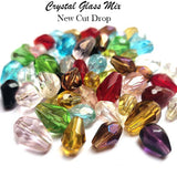 200 Pcs Pkg. Drop Mix Color New cut Crystal Glass Beasd