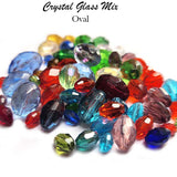 50GRAMS PKG. Oval  Mix color crystal glass beads