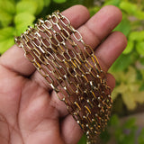 1 PIECE CUTTING PACK OF 70-75 CM LONG' ANTIQUE GOLD ' ANTI TARNISH METAL CHAIN' 8X4 MM USED IN DIY JEWELLERY MAKING