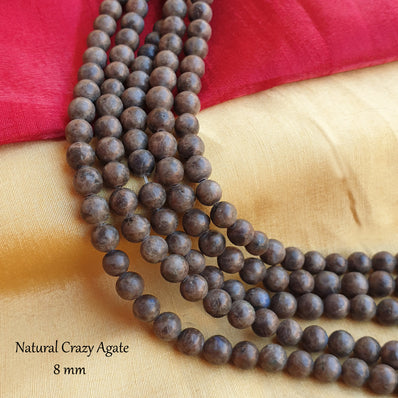 8MM, CRAZY AGATE SEMI PRECIOUS BEADS JEWELRY MAKING, NATURAL AND AUTHENTIC GEMSTONE BEADS