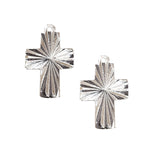 5 Pcs Pack, Cross Charms Pendant, size about 40mm, Silver shiny plated