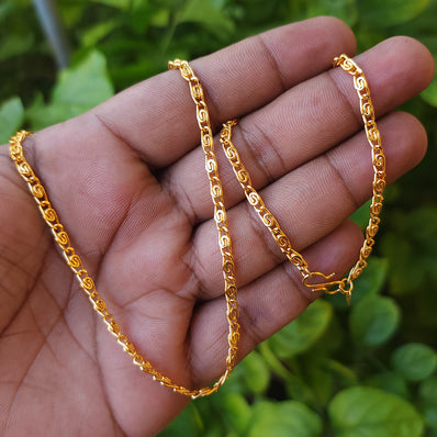 ANTI TARNISH GOLD PLATED CHAIN' 21 INCHES APPROX' SOLD BY PER PIECE PACK