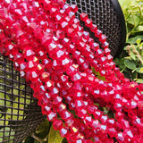 500 PCS RED AB LUSTURE CRYSTAL 4MM CRYSTAL ROUNDELLE FACETED GLASS BEADS