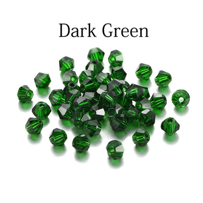 500 Pcs Very Dark Green 4mm Crystal Bicone faceted glass beads