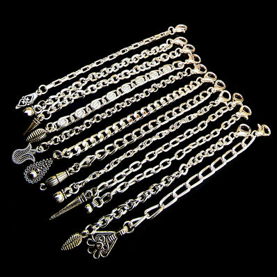 10 PCS PACK' 3 INCHES LONG ASSORTED PACK OF EXTENSION CHAIN FINDINGS FOR JEWELRY MAKING