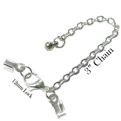 Stainless steel extension jewelry chains - Tail extender 60mm with hea