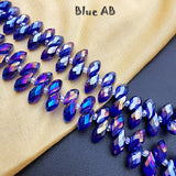 IMPORTED CRYTSAL BRIOLETTE TEAR DROP SHAPED BEADS' 12x5 MM' SOLD BY 100 PIECES PACK