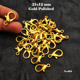 10 PIECES PACK' GOLD POLISHED LOBSTER CLASP' 21x12 MM'
