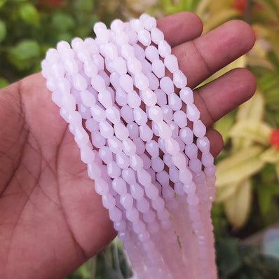 8X6 MM FACETED ROSE PINK DROP ABOUT 59-60 BEADS SOLD BY PER LINE PACK