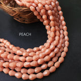 8X6 MM FACETED PEACH DROP ABOUT 59-60 BEADS SOLD BY PER LINE PACK