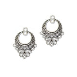 10 Pairs Lot Silver Oxidized best quality of earring making raw materials  in size about 20x30mm