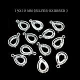20 PIECES PACK BASEL CHARMS' SILVER OXIDISED 19x12 MM