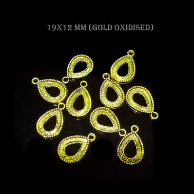 20 PIECES PACK BASEL CHARMS' GOLD OXIDISED 19X12 MM