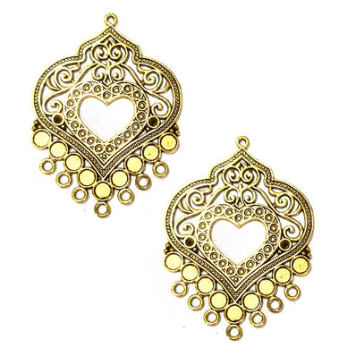 1 PAIR PACK Gold Oxidized best quality of earring making raw materials  in size about 47x63mm