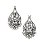 3 Pairs Lot Silver Oxidized best quality of earring making raw materials  in size about 27x50mm