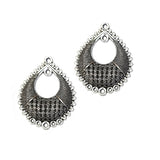 3 Pairs Lot Silver Oxidized best quality of earring making raw materials  in size about 31x39mm