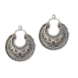 2 Pairs Lot Silver Oxidized best quality of earring making raw materials  in size about 38x48mm
