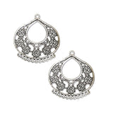 2 Pairs Lot Silver Oxidized best quality of earring making raw materials  in size about 40x43mm